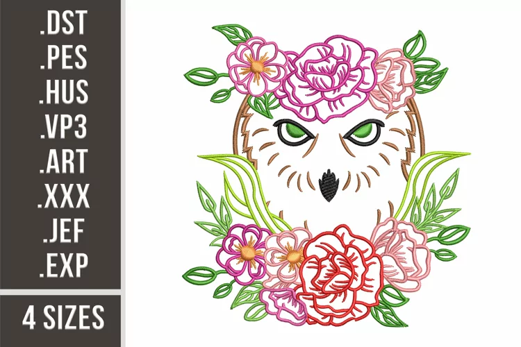 Floral Owl | Machine Embroidery Design