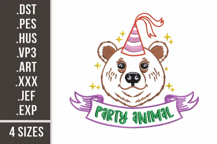 Party Animal | Bear Embroidery