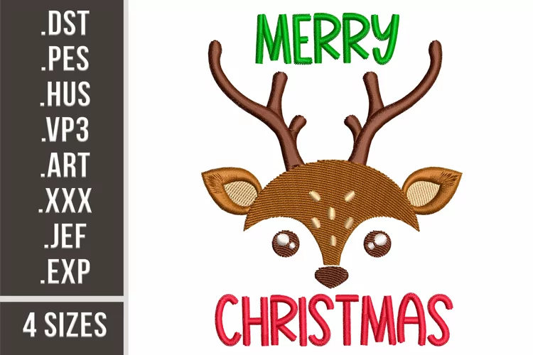 Baby Deer | Merry Christmas Embroidery Design