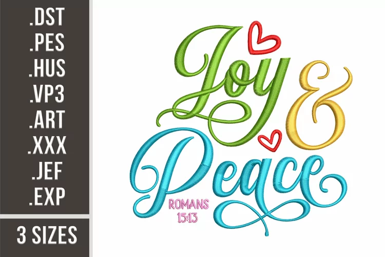 Joy And Peace | Christian Embroidery