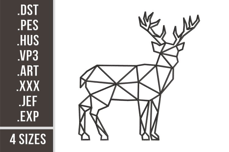 Geometric Deer | Animal Embroidery example image 1