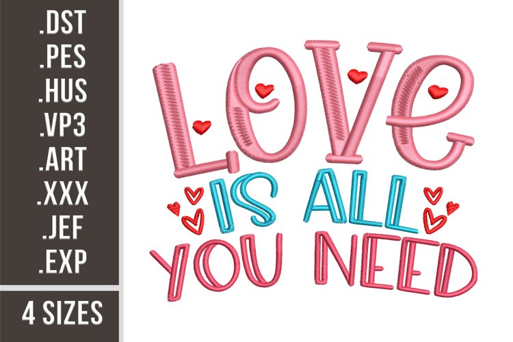 Love Is All You Need | St. Valentine's Day Embroidery example image 1