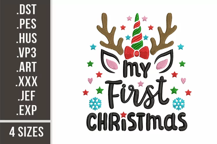 My First Christmas | Baby Unicorn Embroidery