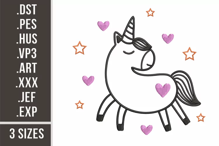 Unicorn | St. Valentine's Day Embroidery