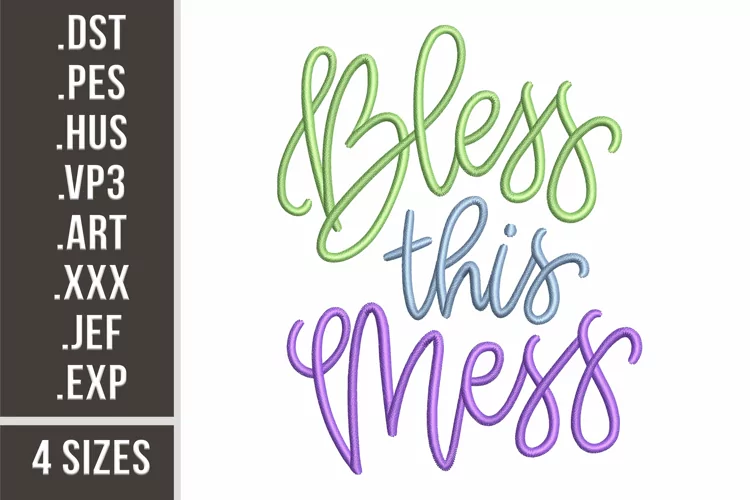Bless This Mess | Home Embroidery Design 4 sizes