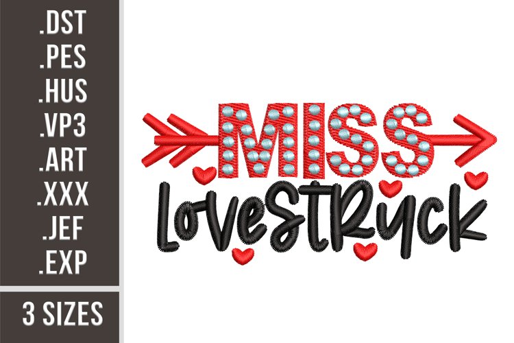 Miss Lovestruck | Embroidery Design example image 1