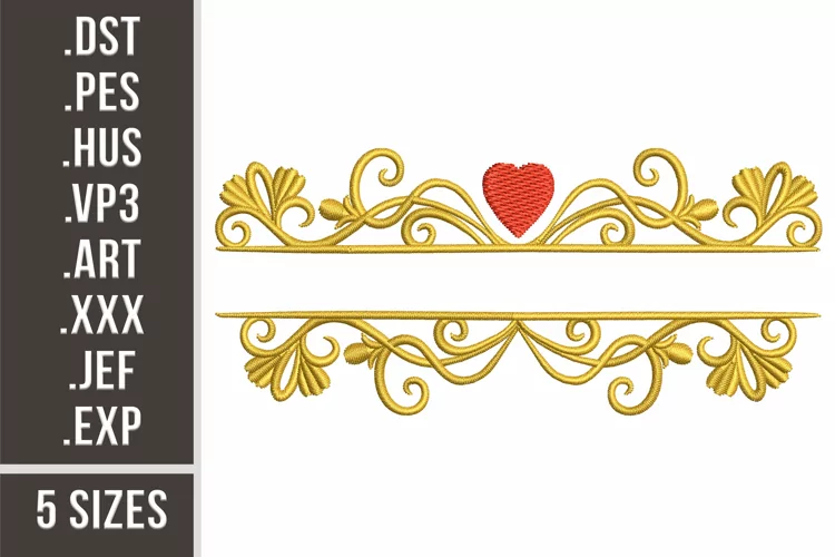 Ornament with Heart Split | Monogram Embroidery