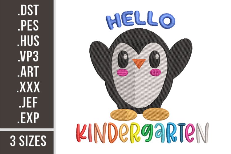 Cute Baby Penguin | Kindergarten Embroidery example image 1