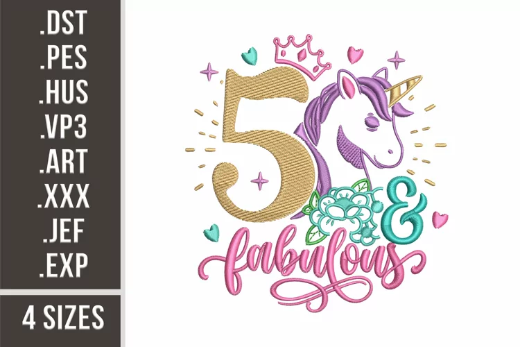 5 and Fabulous | Kid's Birthday Embroidery