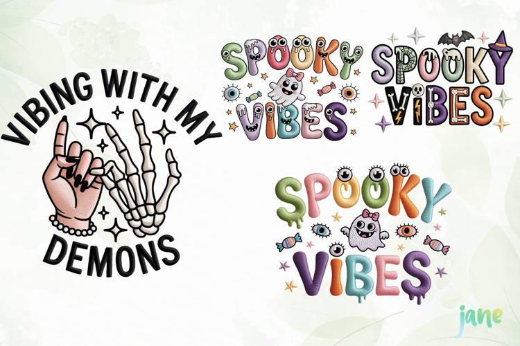 Embroidery Halloween Clipart Sublimation