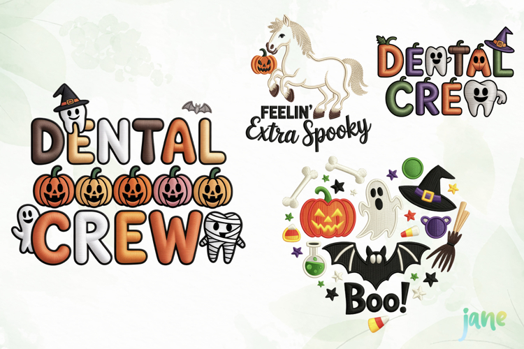 Embroidery Halloween Clipart Sublimation