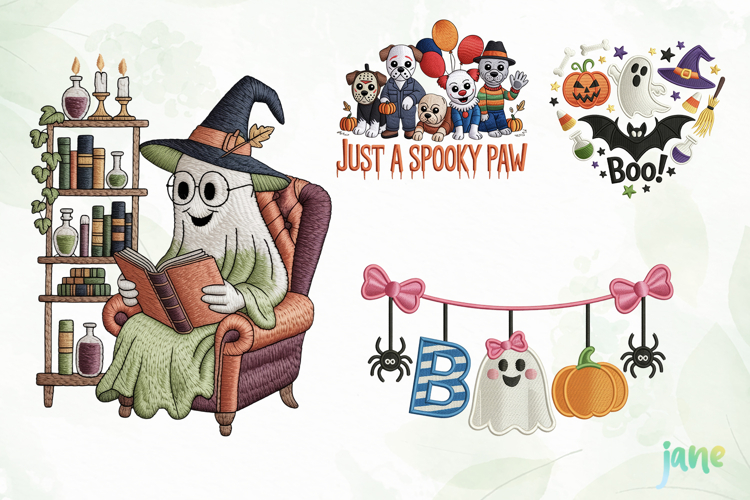 Embroidery Halloween Clipart Sublimation