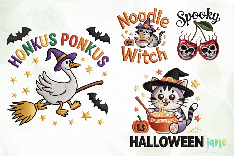 Embroidery Halloween Clipart Sublimation