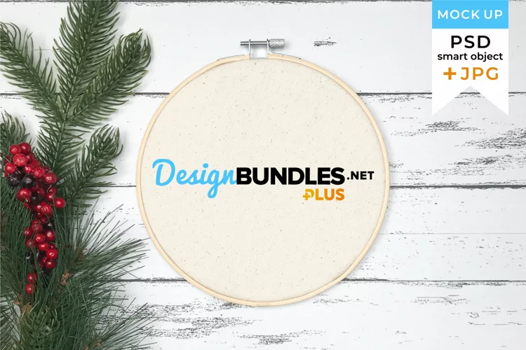 Christmas Embroidery Mockup | Embroidery Hoop Mockup