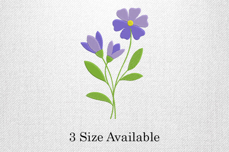 Purple Blossom Floral Embroidery Design