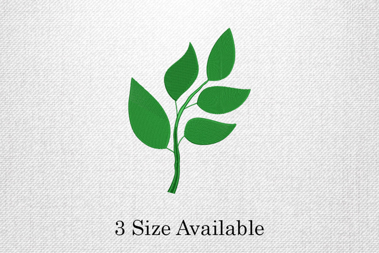 Green Leaf Branch Three Size Embroidery Design