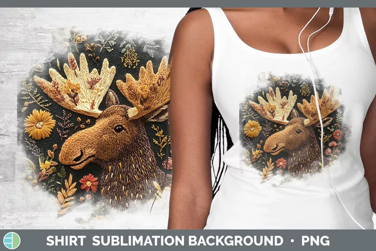Embroidery Moose Shirt Sublimation Sublimation Background De