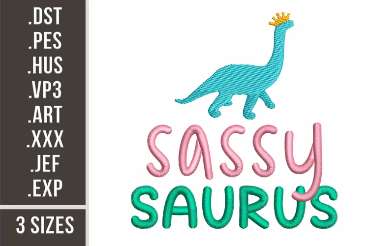 Sassy Saurus | Embroidery Design