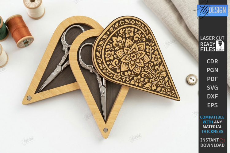Embroidery Scissors Case Laser Cut | Sewing Tool Organizer