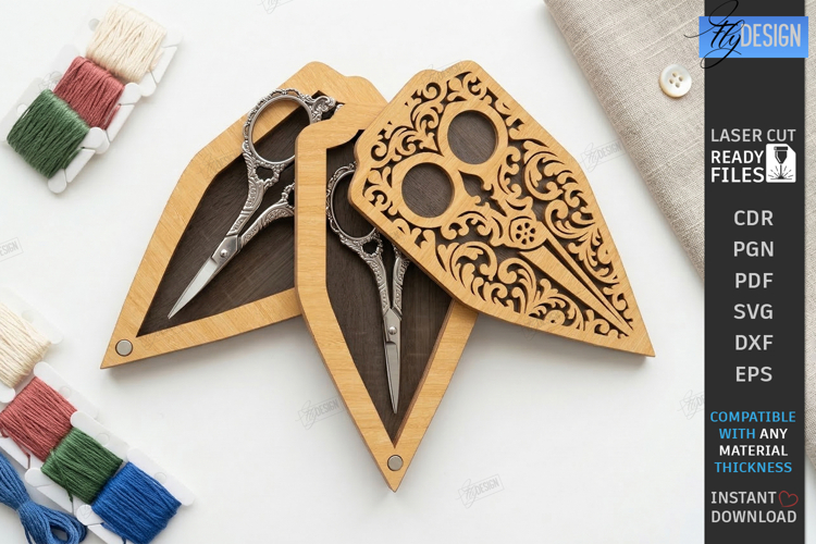 Embroidery Scissors Case Laser Cut | Sewing Tool Organizer