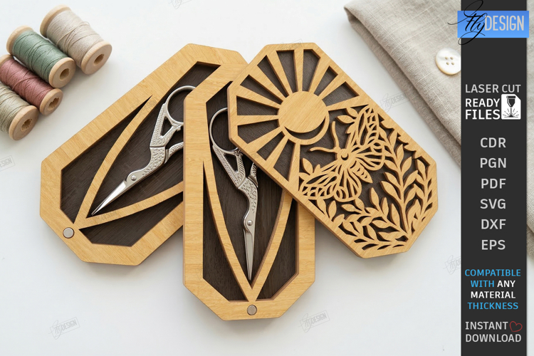 Embroidery Scissors Case Laser Cut | Sewing Tool Organizer