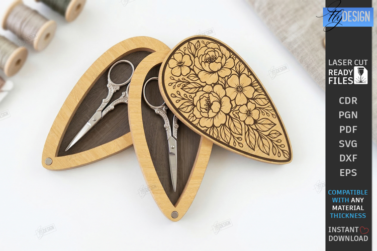 Embroidery Scissors Case Laser Cut | Sewing Tool Organizer