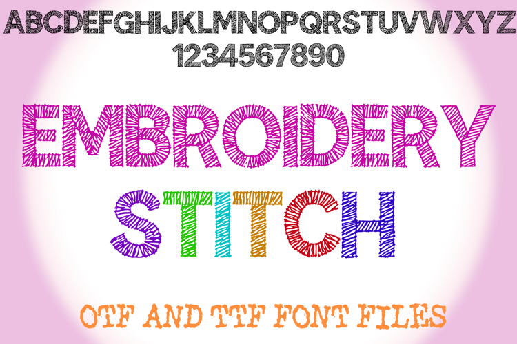 Embroidery Stitch Lettering ABC Text Font Sewing Alphabet