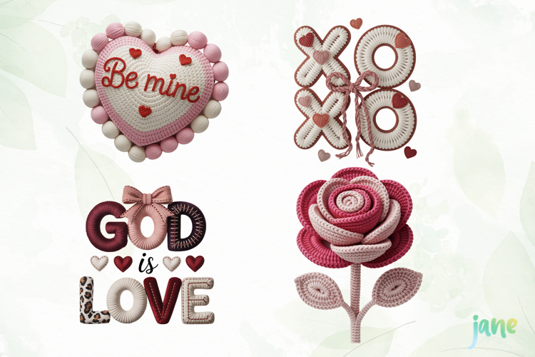 Embroidery Valentine PNG Sublimation