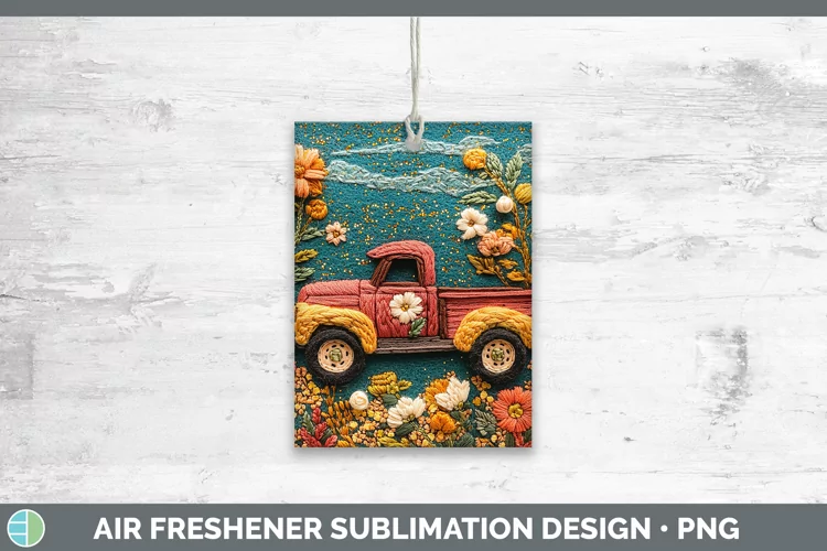 Embroidery Vintage Truck Air Freshener Sublimation Car Fresh