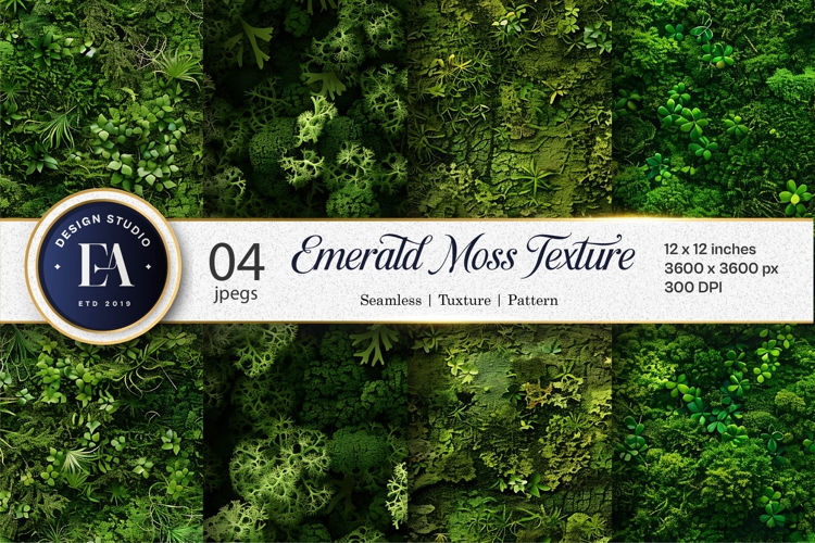 Emerald Green Moss Texture Forest Floor Digital Paper