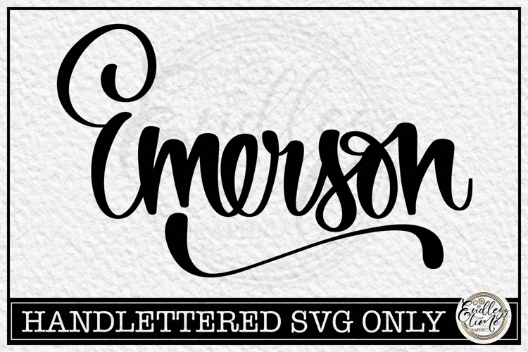 Emerson - Handlettered Name SVG Cut file