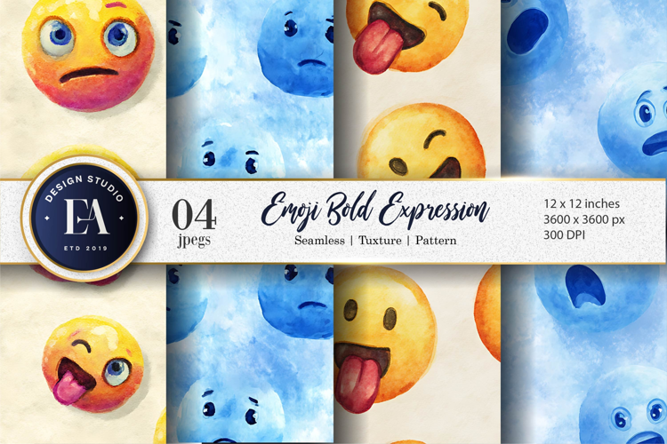 Watercolor Clown Faces Seamless Pattern Digital Paper