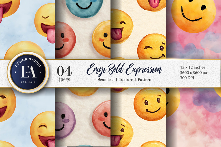 Clown Faces Watercolor Seamless Pattern Digital Paper