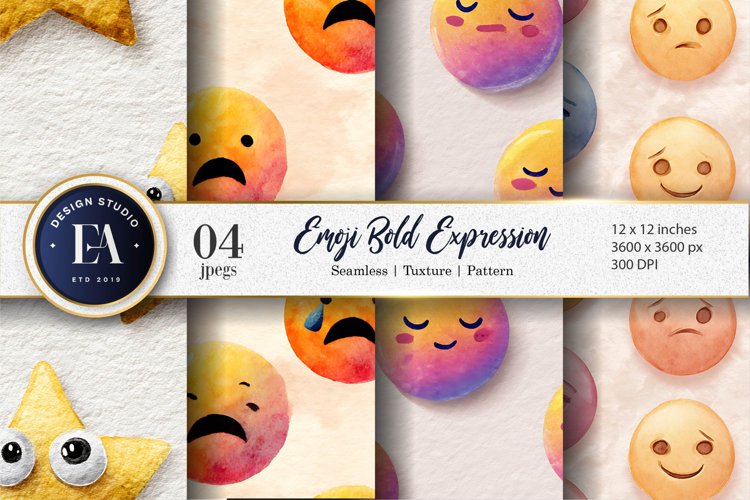 Playful Watercolor Clown Faces Seamless Digital Paper