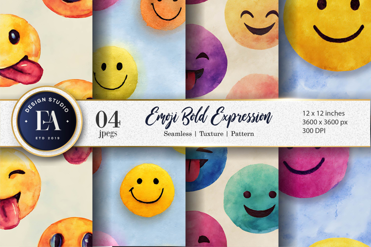 Clown Faces Watercolor Seamless Pattern Digital Paper