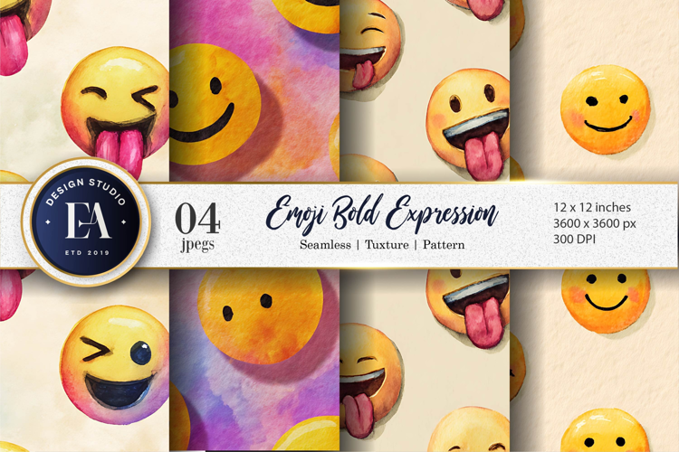 Clown Faces Watercolor Seamless Pattern Digital Paper