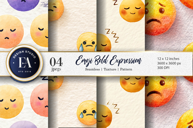 Playful Watercolor Clown Faces Seamless Digital Paper