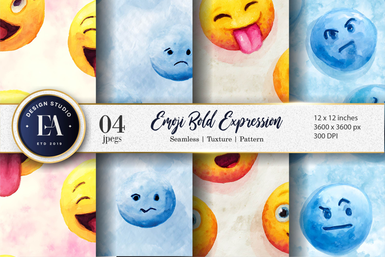 Watercolor Clown Faces Seamless Pattern Digital Paper