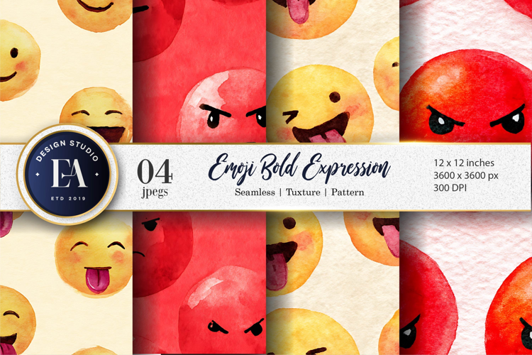 Watercolor Seamless Clown Faces Pattern Digital Paper