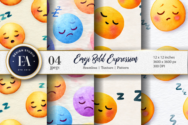 Artistic Watercolor Clown Faces Seamless Digital Paper
