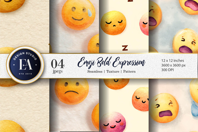 Playful Watercolor Clown Faces Seamless Digital Paper