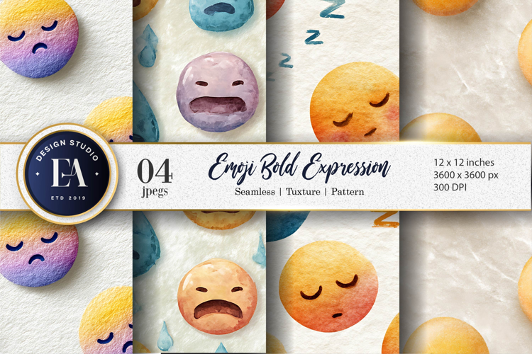 Artistic Watercolor Clown Faces Seamless Digital Paper