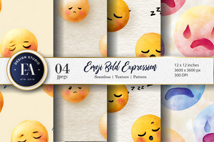 Playful Watercolor Clown Faces Seamless Digital Paper