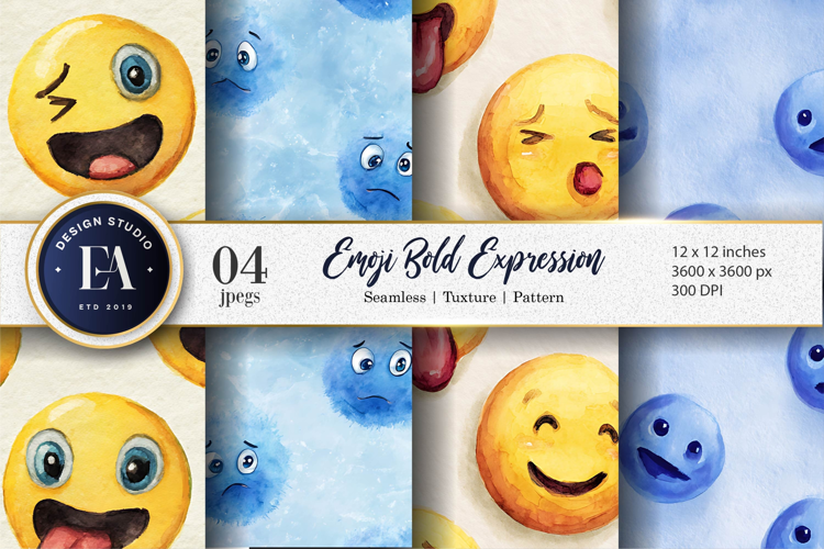 Watercolor Clown Faces Seamless Pattern Digital Paper