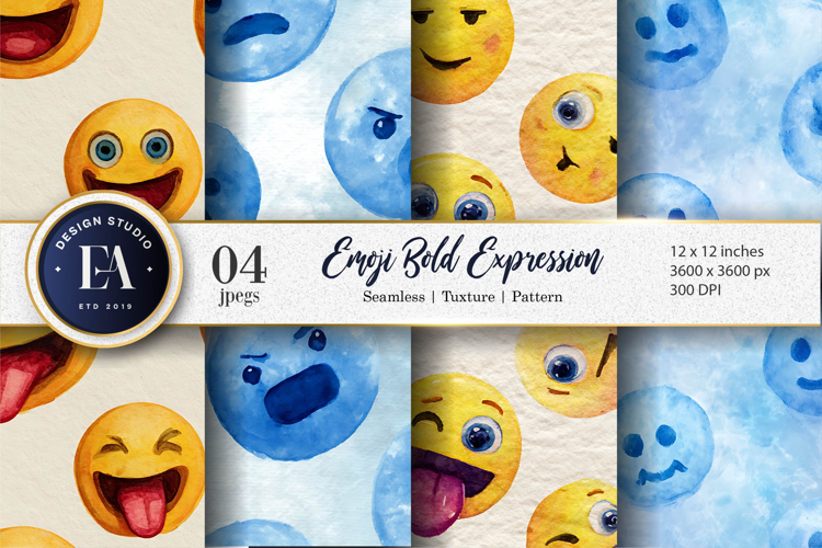 Watercolor Clown Faces Seamless Pattern Digital Paper