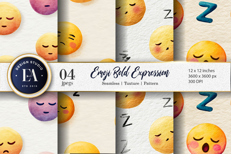 Artistic Watercolor Clown Faces Seamless Digital Paper