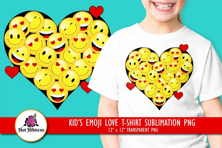 Kids Emoji T shirt Sublimation | Kids Emoji Party PNG