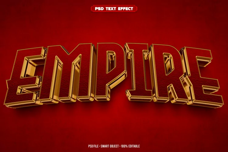 Empire 3D editable text effect