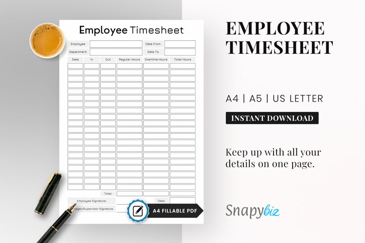 Fillable Employee Timesheet Printable