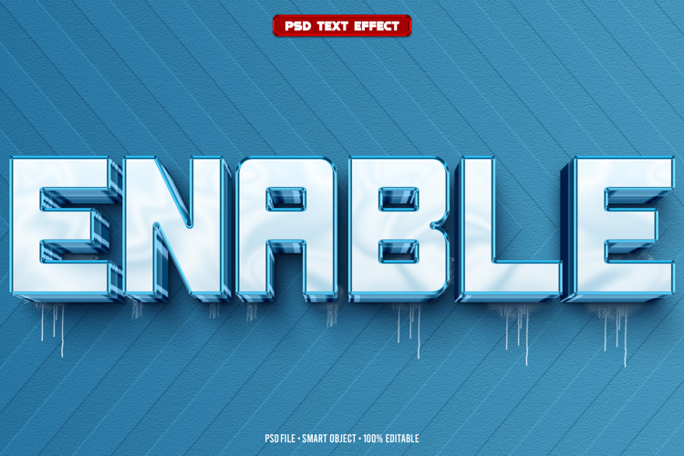 Enable 3D editable text effect